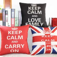 Юнион Джек Подушка сохраняет спокойствие и носить на подушки 45x45 см льняная хлопковая подушка декоративные подушки