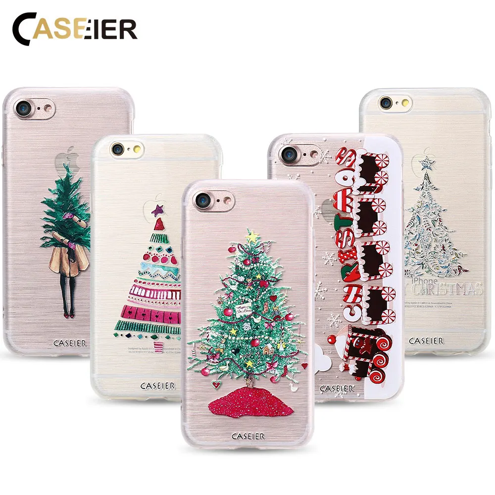 Caseier Merry Новогодние товары телефона чехол для айфон 5 5S SE Новинка зимы крышка iphone