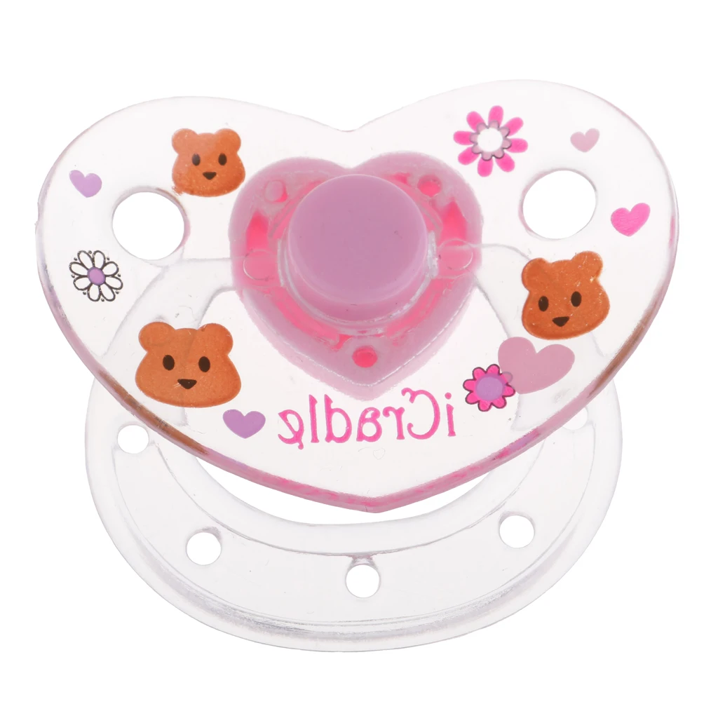 ABS Dummy Pacifier Reborn Magnetic Pacifier Toy Baby Doll Supplies Kids Birthday Gift Pink & Clear