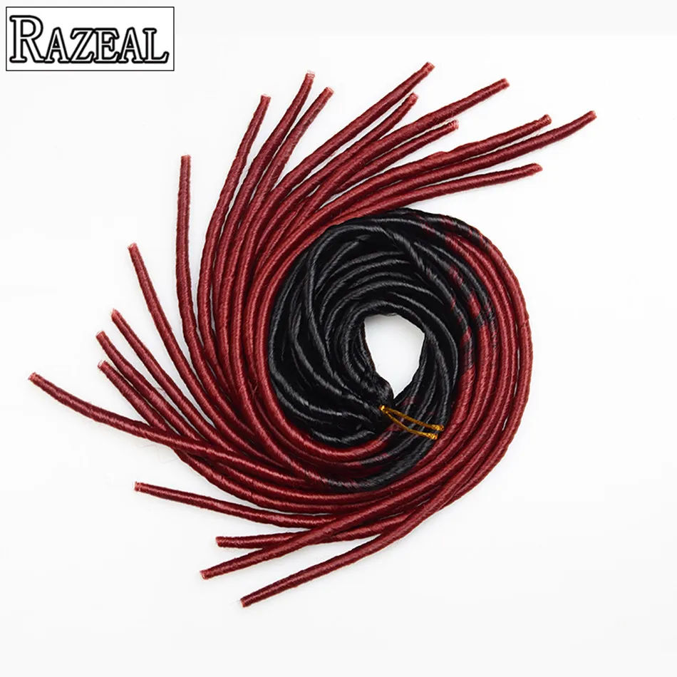 Razeal 3 шт. 2" ombre 100 г/шт. 20strands искусственная Locs крючком тесьмы Синтетические пряди для наращивания волос высокое Температура волокно