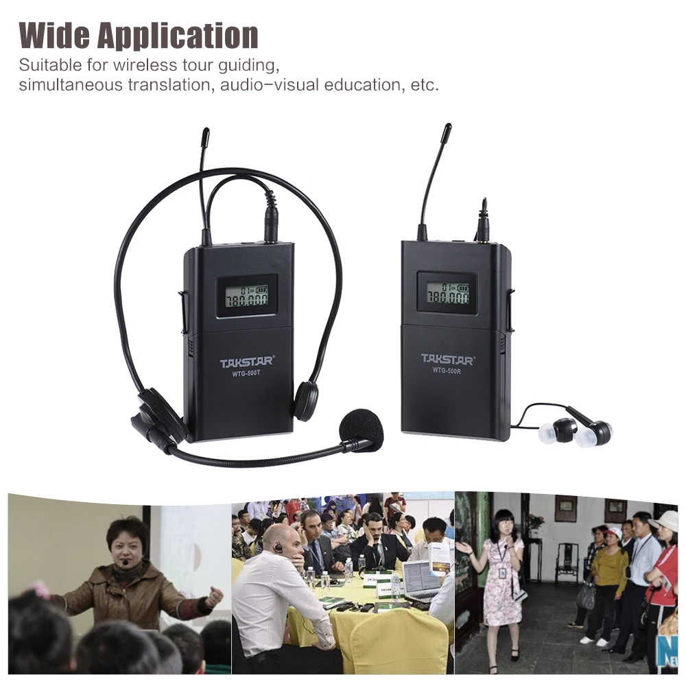 TAKSTAR WTG-500R UHF беспроводной приемник акустической передачи 100 м эффективный диапазон 6 выбираемых каналов ЖК-дисплей