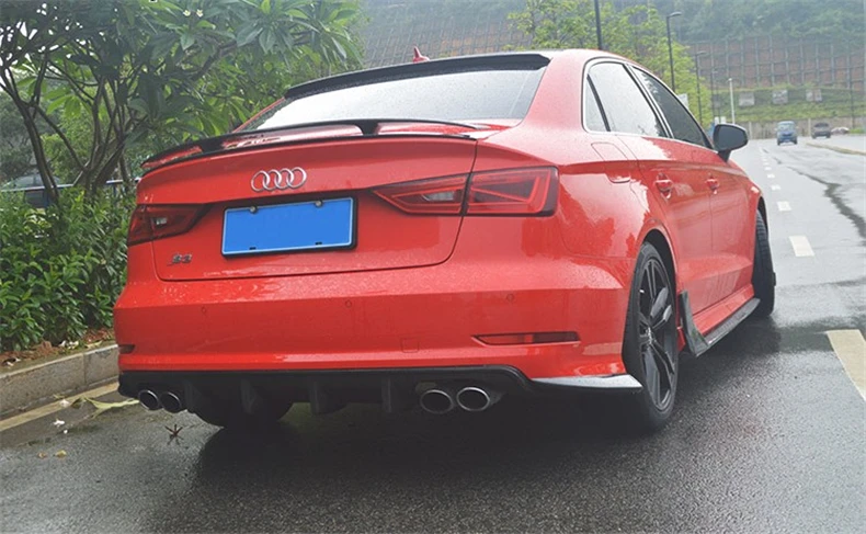 Для Audi A3 S3 RS3 углеродного волокна задний спойлер высокое качество бампера Диффузор спойлер