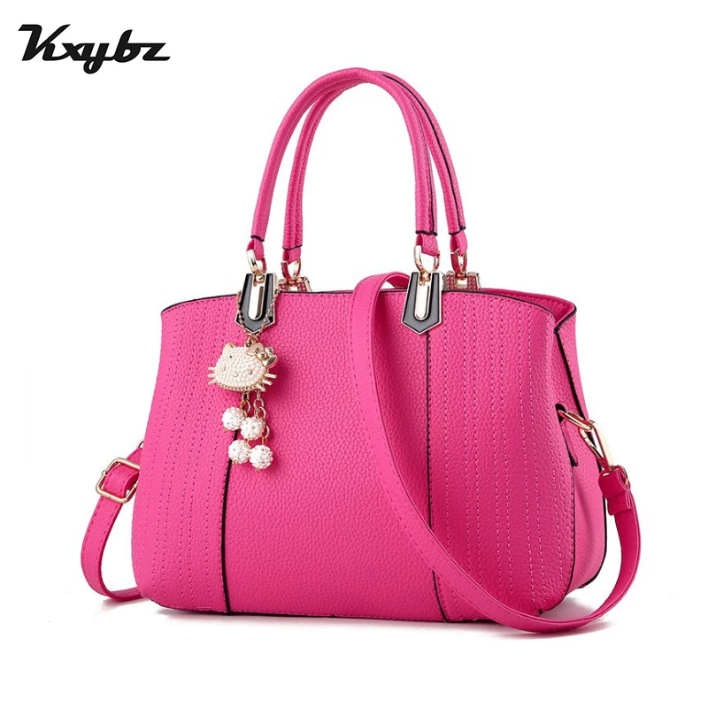 

KXYBZ PU Leather Europe Style Simple Ladies Shoulder Bag Fashion Cat Decoration Female Handbags Women Crossbody Bags K1019