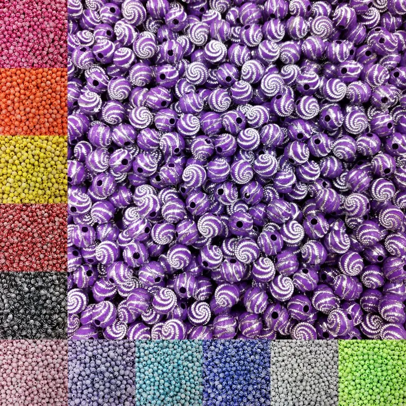 

Sale 8mm 100 piece/lot 8mm Screw Shiny Acrylic Round Ball Spacer Loose Beads for Bracelet Necklace Jewelry Making