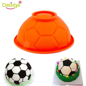 

Delidge 3D Soccer Ball Silicone Cake Mold DIY Chocolate Football Sports Bowl Sugar Mould Pastry Candy Baking Accessory