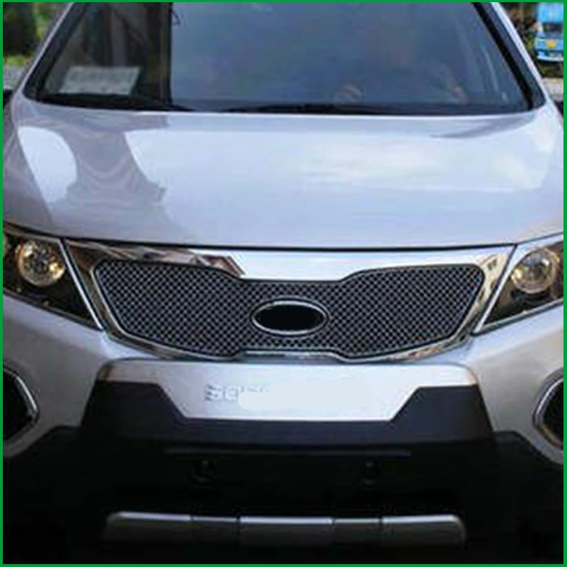 Автомобильный Стайлинг для Kia Sorento 2009 2010 2011 из нержавеющей стали, передний бампер, сотовая решетка, Центральная решетка, накладка, аксессуары