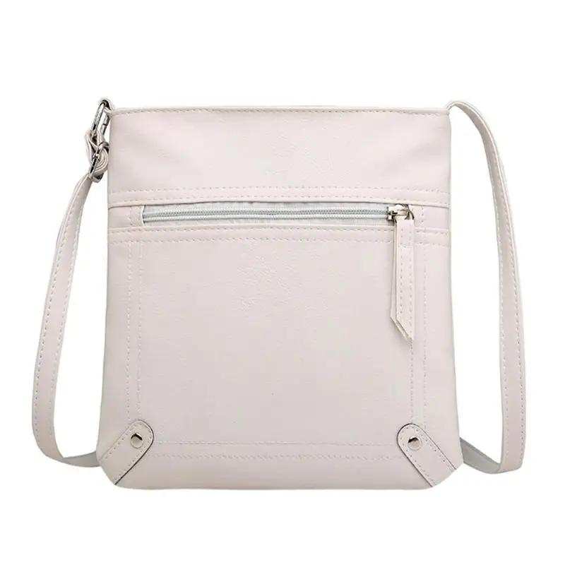 Однотонные дизайнерские женские сумки-мессенджеры, женская сумка-мешок, кожаная сумка через плечо, сумка-портфель - Цвет: Белый