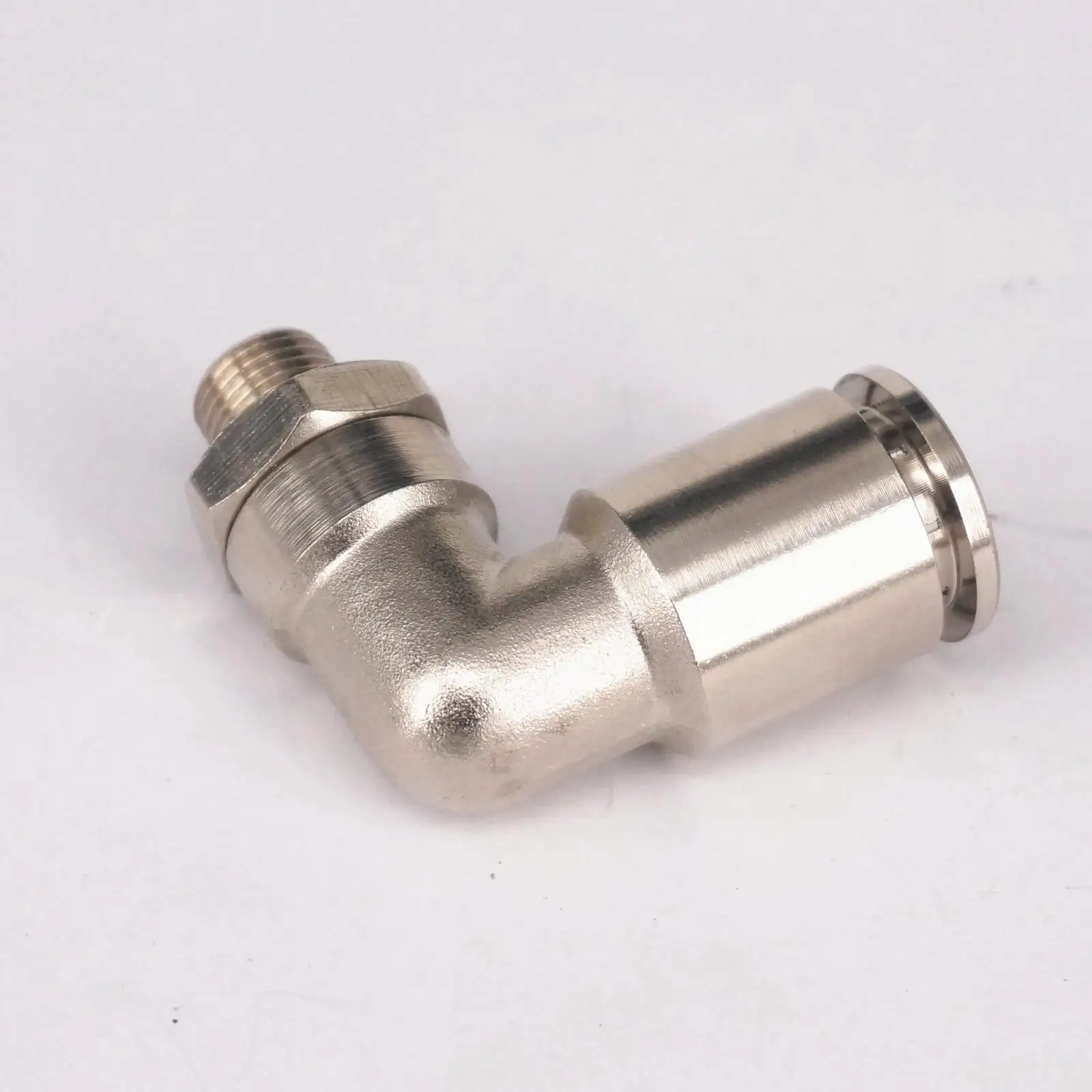 

Pneumatic Nickel Brass ELbow Push In Connector Union Quick Release Air Fitting Plumbing 1/8" BSP Male to Fit Tube O/D 12mm