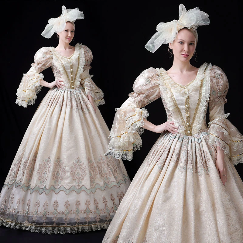 Элитные вечерние платья в стиле рококо барокко Марии Антуанетты, бальное платье 18-го века в стиле ренессанса, платье для женщин