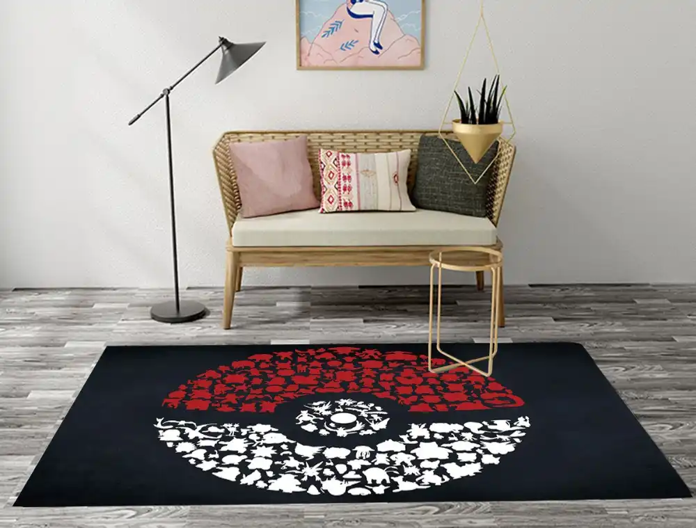 chengcheng Pok/émon Cartoon Anime Tapis Pokemon Pikachu Panier Suspendu Carr/é Tapis Tapis De Chaise Dordinateur Tapis100x100cm