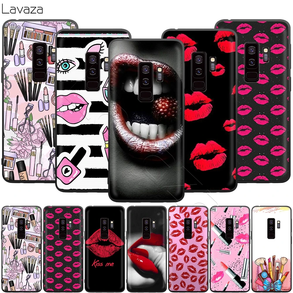 

Lavaza Red Lips Lipstick Kisses Case for Samsung Galaxy S10 S9 S8 S7 S6 Plus Note 9 8 M30 M20 M10 Edge