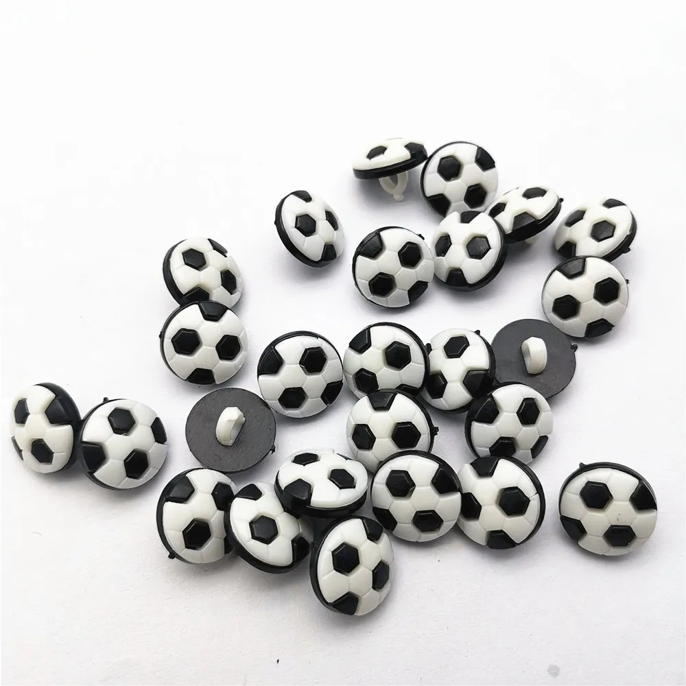 

200pcs White/Black Football Soccer Buttons Craft Sewing Shank Buttons Baby Cartoon Buttons 13mm Scrapbook Cardmaking