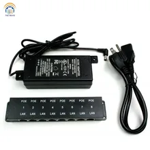 Mid-span PoE патч-панель Fast Ethernet Пассивный POE инжектор для 8 ip-камер VOIP 802.3af устройств, в комплекте 48V60W источник питания