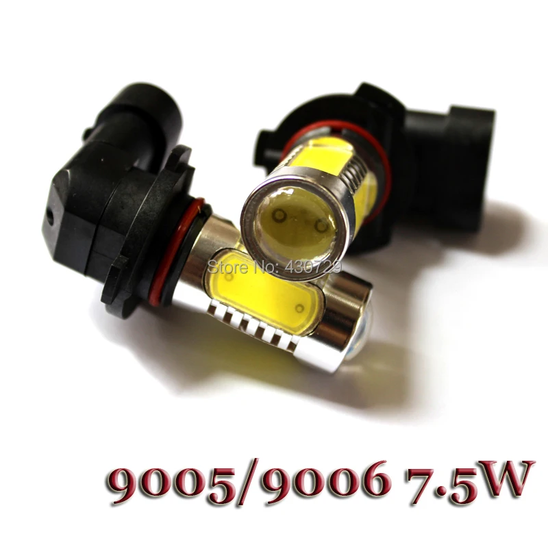 

2pcs/lot High power super bright car light , 9006 HB4 socket 7.5W LED fog lamps DC 12V white ,yellow color