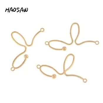 

HAOSAW 26*45MM 6Pcs/Lot Irregular Wave Dangle Accessories Parts/Connect Earrings Accessories/Jewelry Findings/Handmade Jewelry