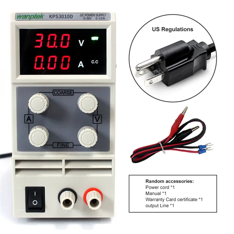 New Mini DC Power Supply 30V 10A Display Adjustable Switching Power Supply Voltage Regulator KPS3010D USEU Plug Free Shipping (3)