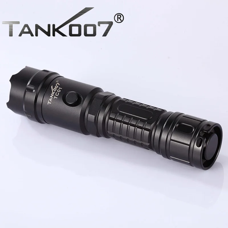 2019 Tank007 TC01 перезаряжаемый фонарик CREE XM L U2 18650 ЛМ светодиодный с 1 батареей для