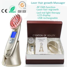 Portable RF Radio Frequency EMS Photon Laser Bio Microcurrent Vibrating Hair Growth Massager Comb Hair Regrowth Machine