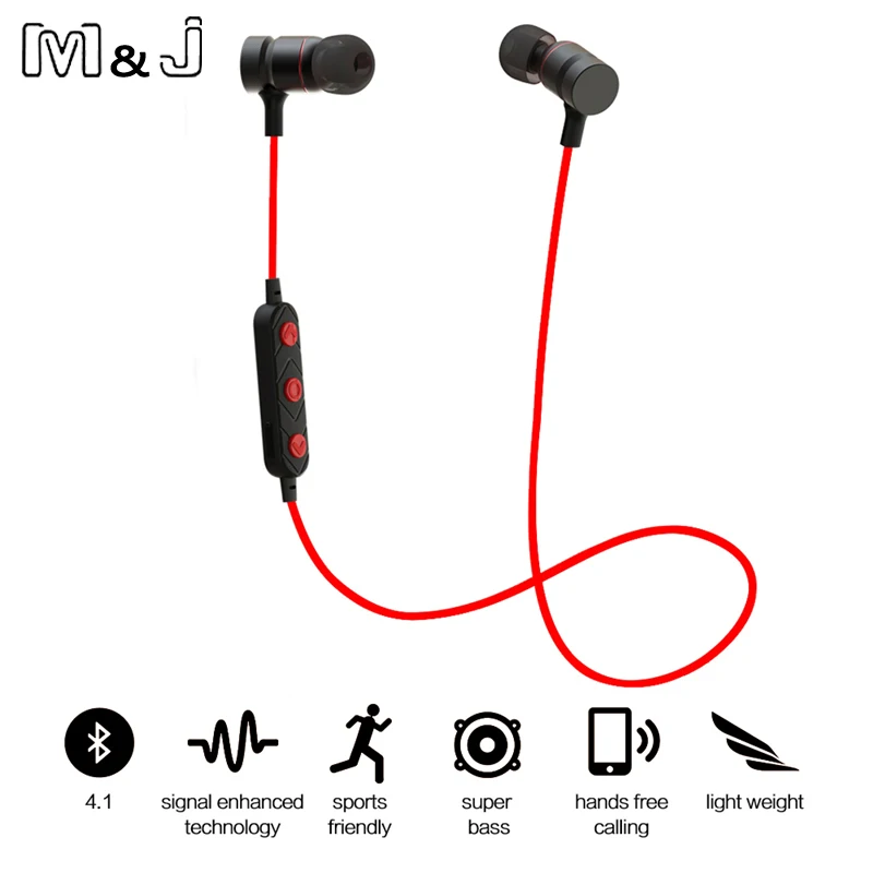 Bluetooth Headphones magnet Wireless In Ear Noise Reduction earphone with Microphone Sweatproof Stereo tereo Bluetooth Headset