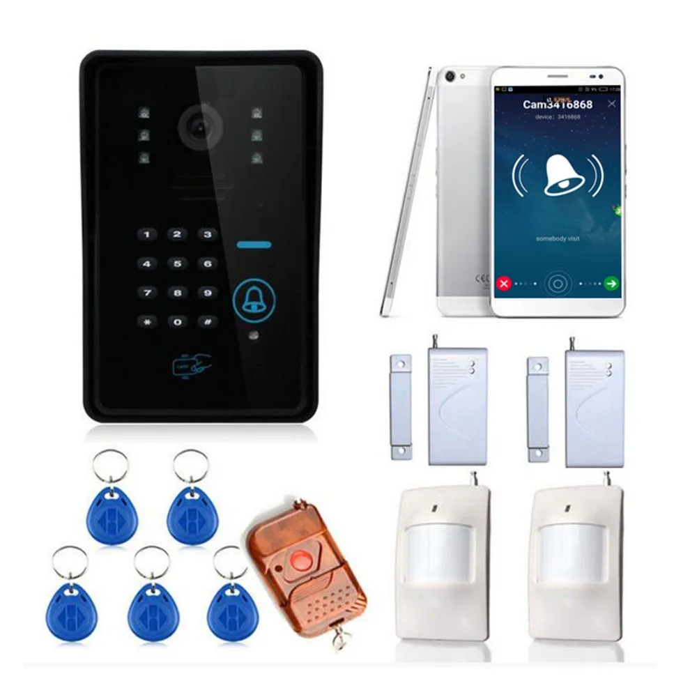 cheap Camera WiFi Wireless video door phone IP Camera Home Security Network Camera Remote wireless video intercom RFID password unlock