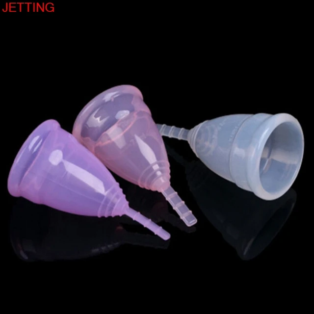 Best Price Purple Pink Clear medical grade silicone menstrual cup for women feminine hygine product health care anner cup S/L size