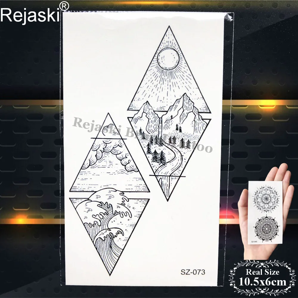 Мужские тату наклейки Rejaski на руку сердце тотем женские и мужские геометрические