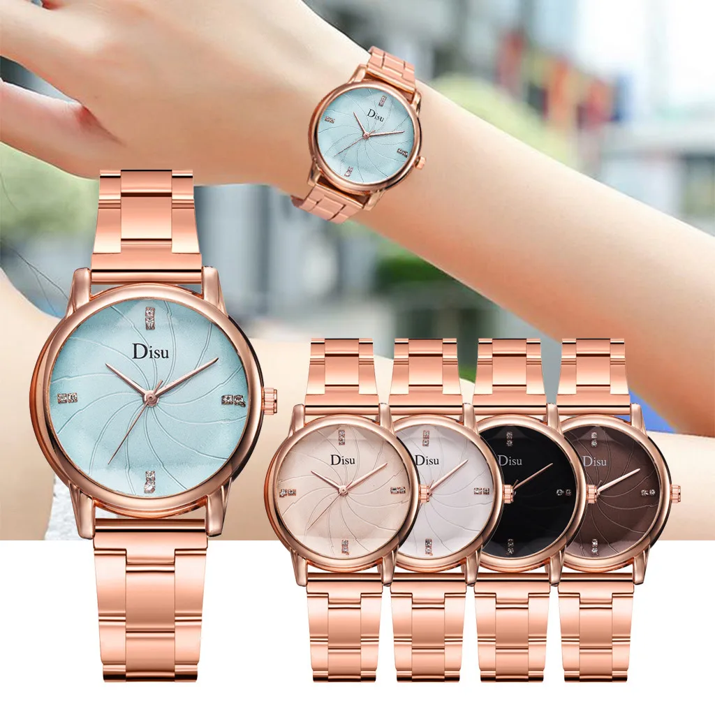 Montre femme 2019 Элегантные повседневные Модные спиральные затенение циферблат сплав