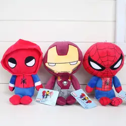 22 см Мстители Человек-паук: выпускников плюшевые игрушки куклы Super Hero паук Железный человек плюшевые игрушки для детей Подарки для детей