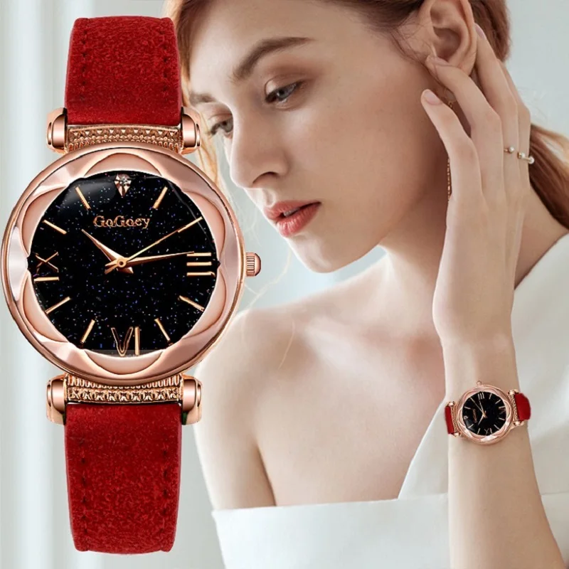 

GoGoey Fashion Luxury Brand Women Leather Watches Rose Gold Ladies Dress Quartz Wristwatch Casual reloj mujer relogio feminino