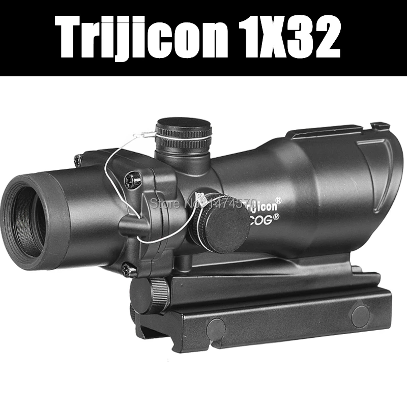

Trijicon Hunting Riflescope ACOG 1x32 Scope Red dot 20/11mm Weaver Picatinny Rail Mounts for Tactical Airsoft