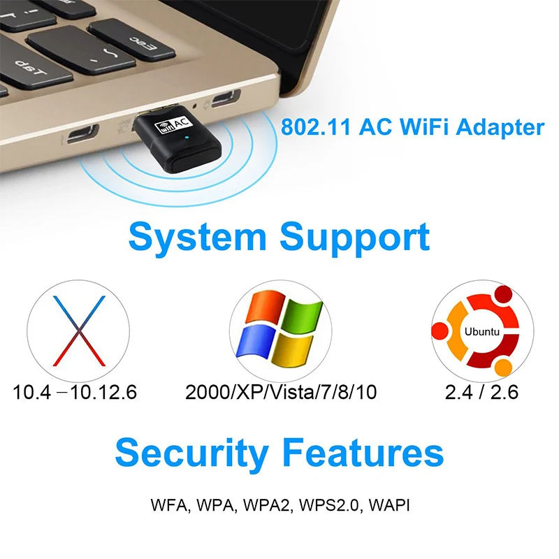 Creacube USB WiFi адаптер высокоскоростной 600 Мбит/с двухдиапазонный(2,4 г/150 Мбит/с 5 г/433 Мбит/с) 802,11 AC USB беспроводная карта сетевой ключ
