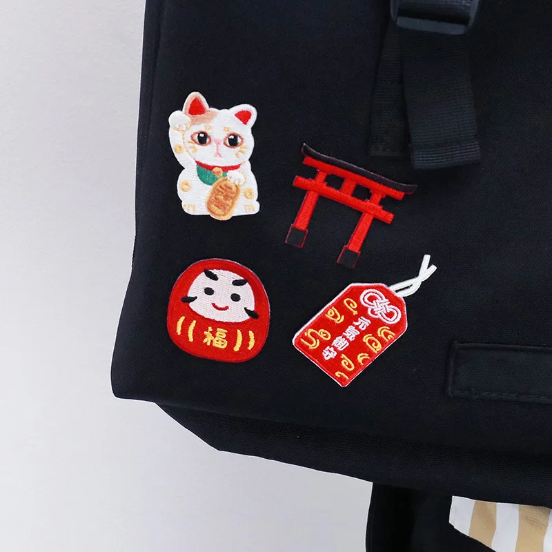 Японская вышивка Lucky Cat крутая аппликация для детской куртки наклейка Значки шляп