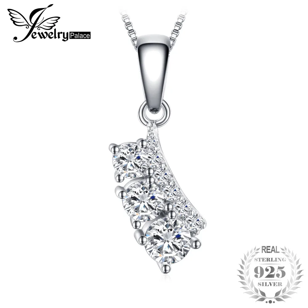 

JewelryPalace Individuality Cubic Zirconia Leaf Shape Pendant 100% Real 925 Sterling Silver Jewelry Not Include A Chain