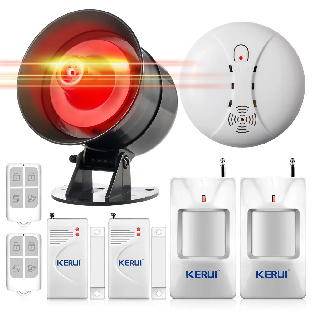 Wireless Sound&Flash Siren Detector Sensor Smoke Alarm System for Home