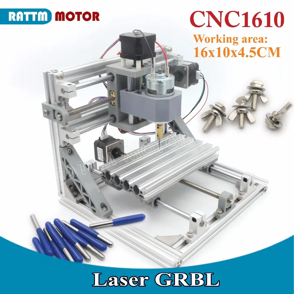 [RU STOCK] 1610+ER11 GRBL Control Laser Machine CNC DIY mini Working Area 160x100x45mm 3 Axis Pcb Milling Wood Router