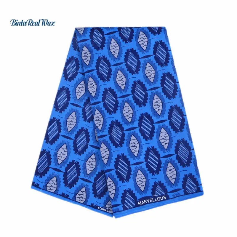 

2019 New Hollandais Wax Ankara Fabric Polyester Wax Prints Fabric High Quality 6 yards African Fabric for Party Dress FP6034