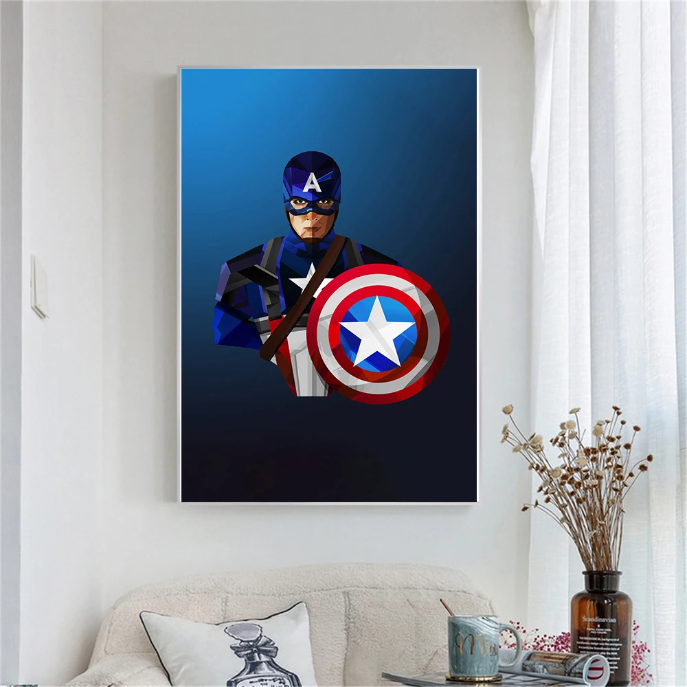 

Movie Poster Marvel Abstract Art Captain America Iron Man Black Panther Canvas Print Painting For Living Room Decor