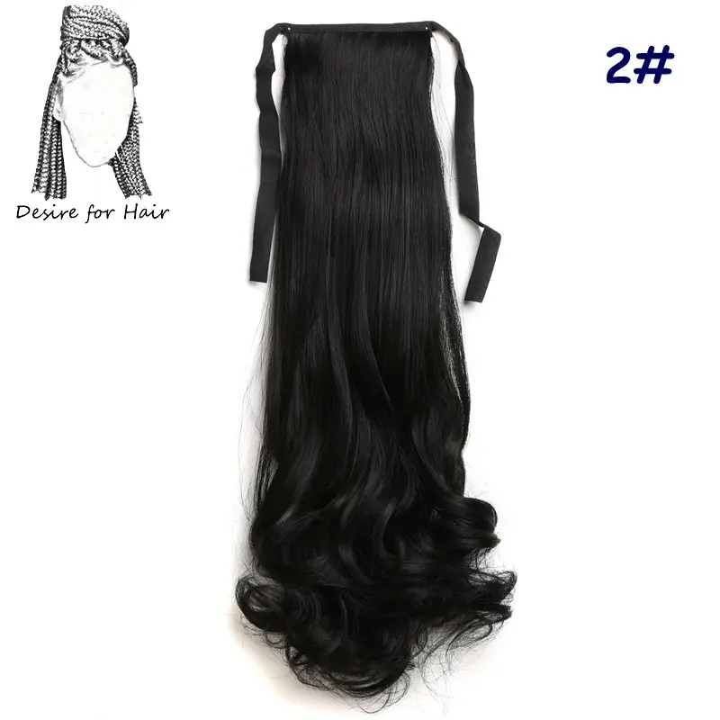 Desire for hair 24inch 95g wavy curly high temperature synthetic drawstring ponytail hair extensions with combclip hair piece