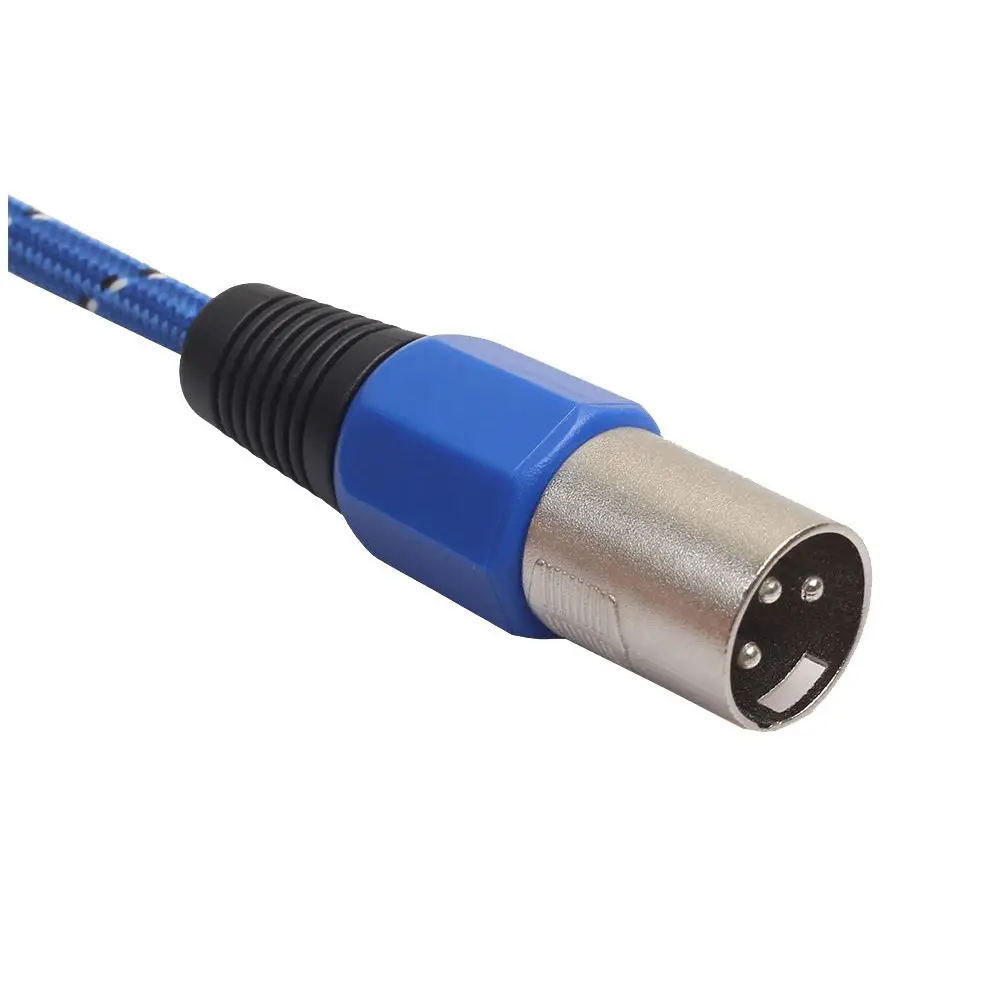 XLR мужчин и женщин Plug Dual Core микрофон кабель-удлинитель линии, синий 1 м