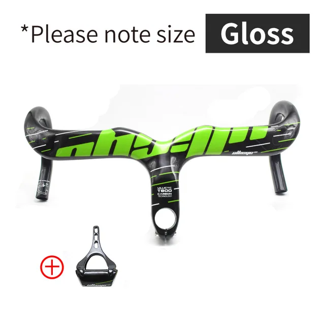 Green Gloss ULLICYC бренд карбоновый дорожный руль для велосипеда, шоссейный руль, Встроенная ручка, бары, карбоновый шоссейный руль со стеблем manillar YT340+ MBJ88 - Цвет: Green Gloss