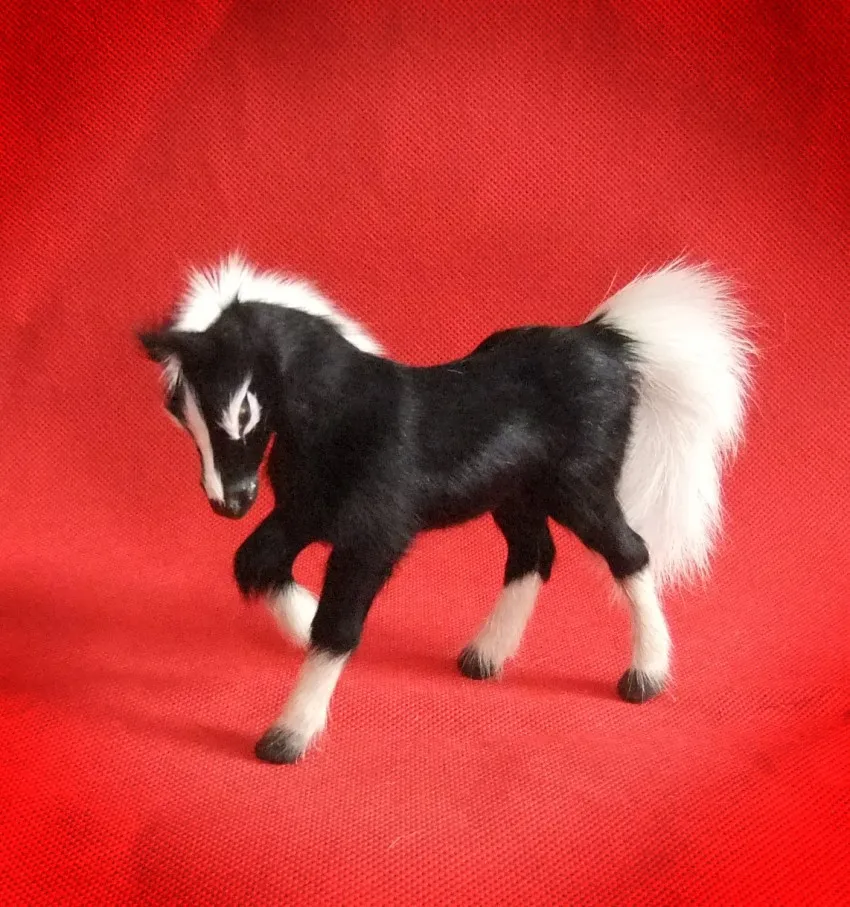 cute small black simulation horse toy lifelike horse doll gift about
