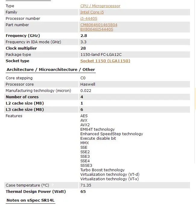 Процессор Intel Core i5-4440S i5 4440S(6 Мб кэш-памяти, 2,8 ГГц) LGA1150 настольный процессор