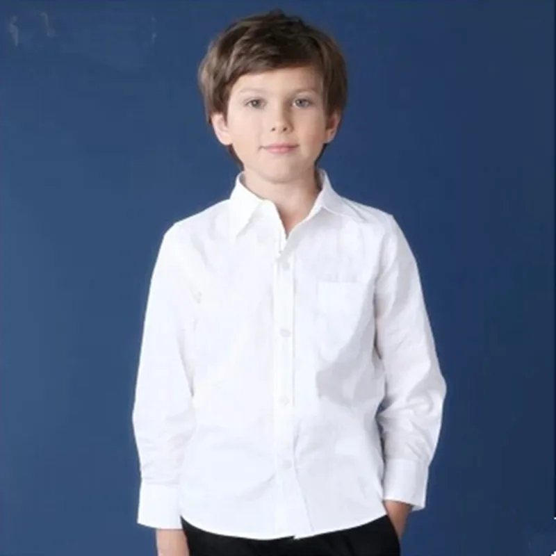 camisas blancas manga larga para niños