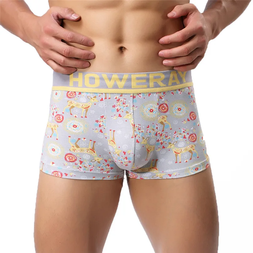 Sexy Underwear Men Men's Boxer Briefs Shorts Bulge Pouch Soft Underpants color deer pattern Trunks Boxer shorts #2h25 (22)
