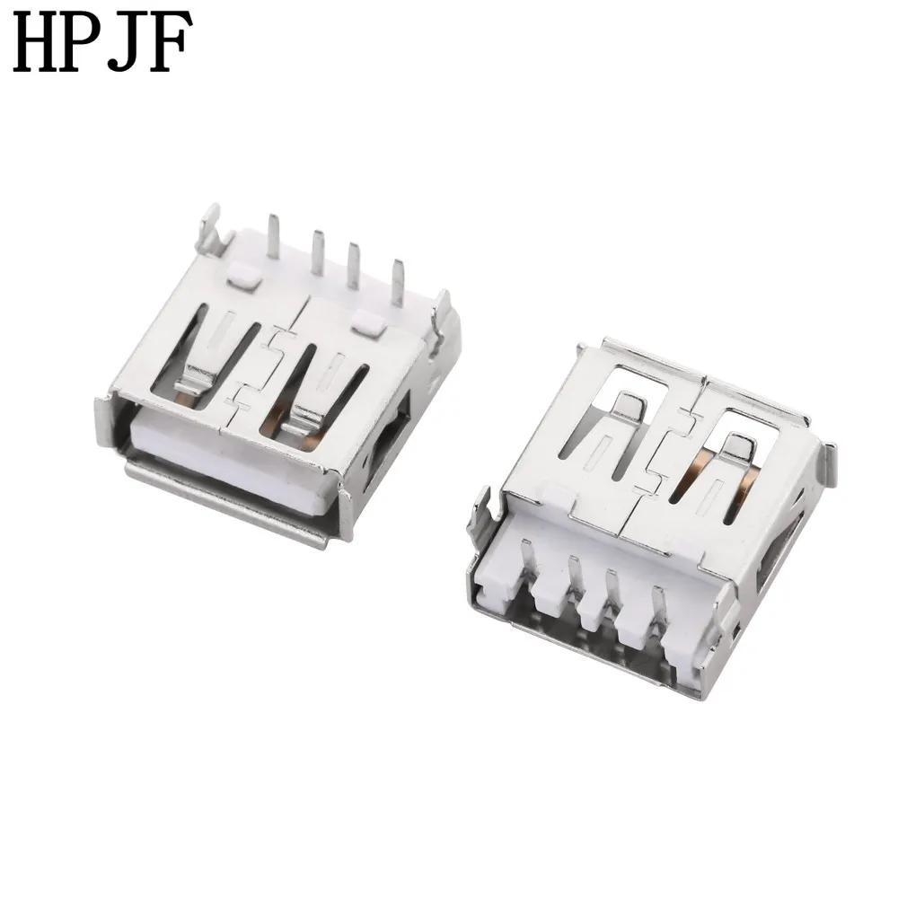 

10pcs/lot USB 2.0 4Pin A Type Female Socket Connector Volume Mouth Line Foot for Data Transmission Charging