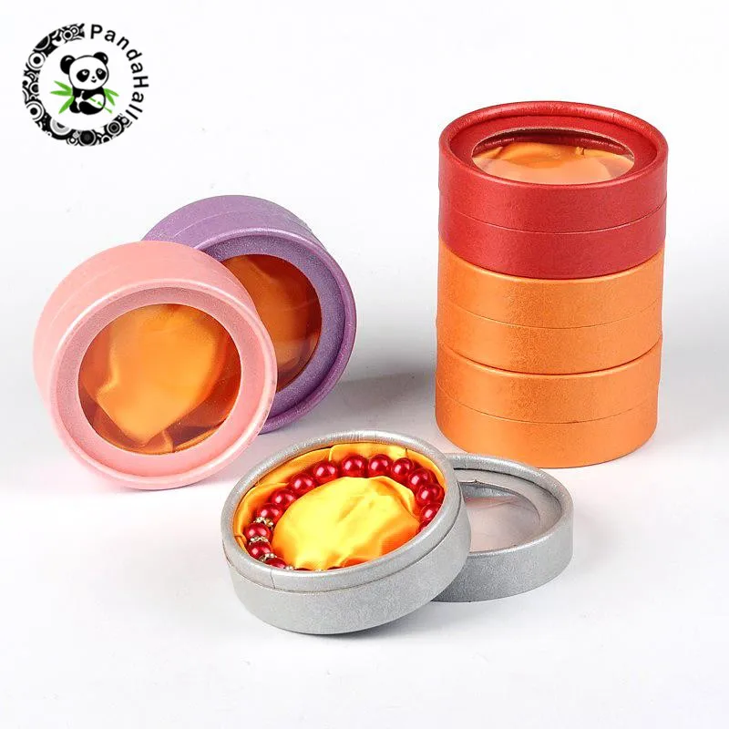 

60pcs Round Bracelet Box Cardboard Jewelry Gift Box For Bracelet Packaging Mixed Color Size: about 85mm in diameter, 35mm high
