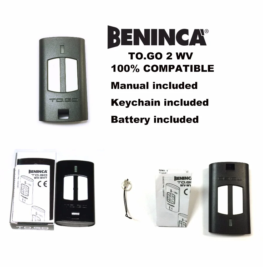 

100% compatible BENINCA TOGO 2 WV remote Control 433,92Mhz rolling code Beninca transmitter