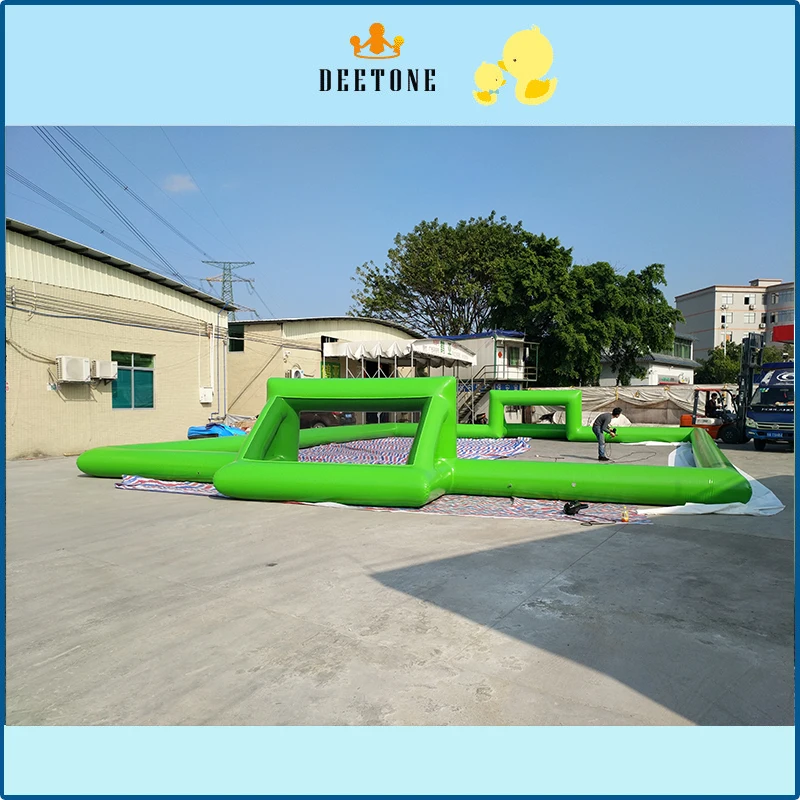 Cheap air tight inflatable football field/inflatable water soccer field