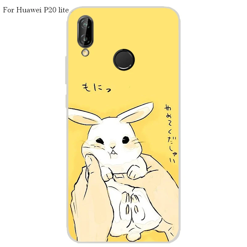 Huawei P20 lite Case Cover TPU Case For Huawei P20 lite Phone Cover Sweet Floral Cute Cat TPU P20 lite Soft Case Fashion 100%   a20