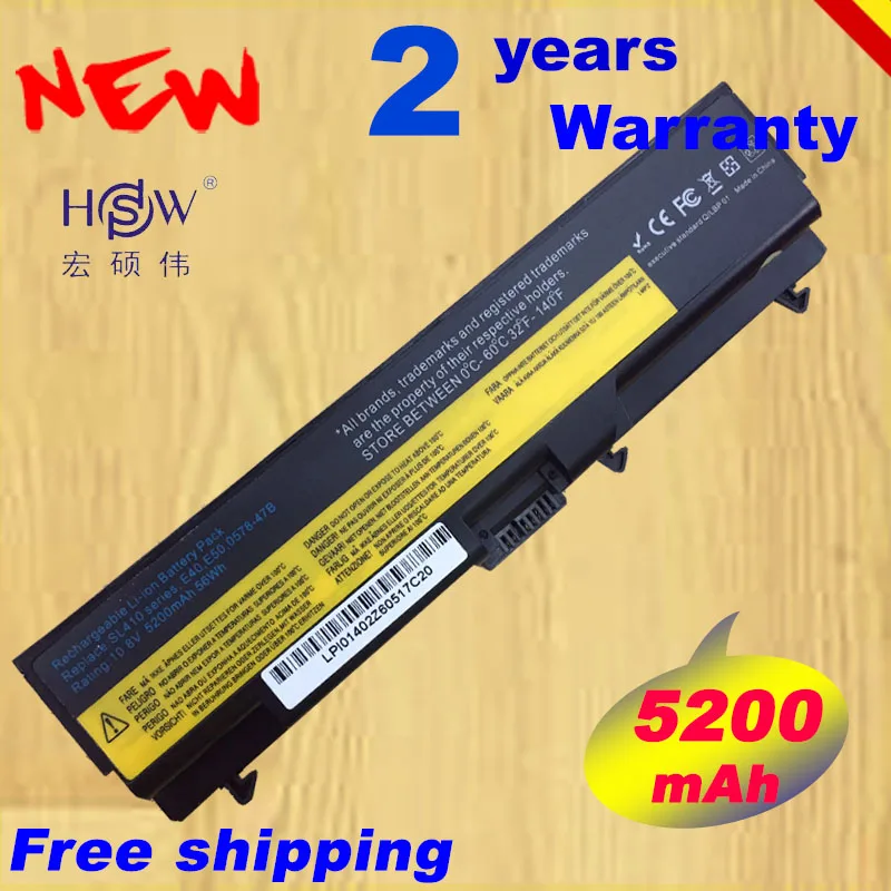 

HSW 6cell Battery For Lenovo ThinkPad Edge E40 E50 L410 L412 L420 L421 L510 L512 L520 SL410 SL510 T410 T420 T510 T520 W510 W520